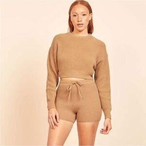 Reformation Sanzo knit Tan Women Shorts Small
